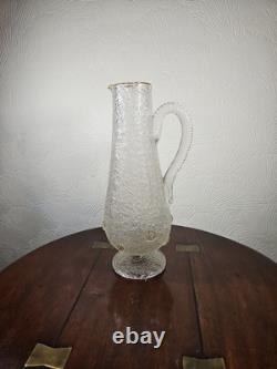 Jarre à orangeade antique victorienne en verre surélevé avec appliques prunts