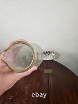 Jarre à orangeade antique victorienne en verre surélevé avec appliques prunts