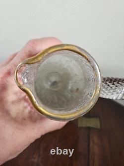 Jarre à orangeade antique victorienne en verre surélevé avec appliques prunts