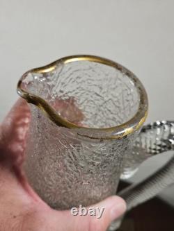 Jarre à orangeade antique victorienne en verre surélevé avec appliques prunts