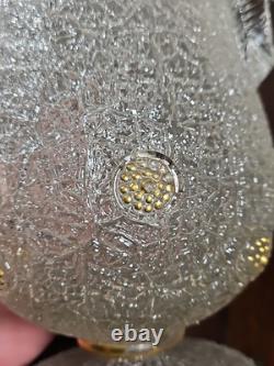 Jarre à orangeade antique victorienne en verre surélevé avec appliques prunts