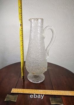 Jarre à orangeade antique victorienne en verre surélevé avec appliques prunts