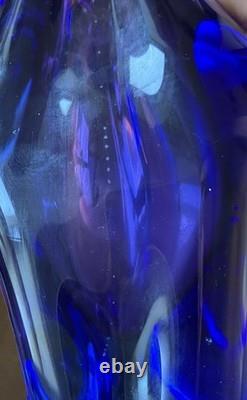 Josef Hospodka Vase lourd bleu et violet de Chribská, République tchèque