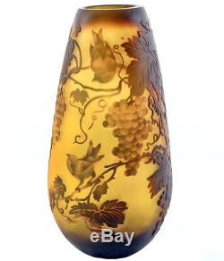Jugendstil Weinreben Vase Ca. 36cm Galle Design, Vase Art En Verre Avec Raisins Vin