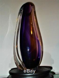 Kosta Boda Art De Verre Orchid Vase Sculpture 12 Nouveau-g Signe Warff