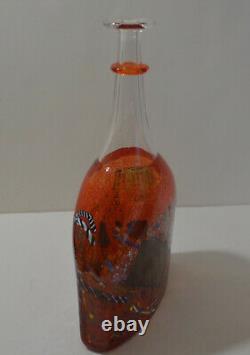 Kosta Boda Art Glass Signé Bertil Vallien Vase Bouteille # 89725