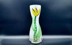 Kosta Boda Vintage Ulrica Hydman-Vallien's Hourglass Vase Stained White Art	<br/>
	
<br/>La vase sablier vintage de Kosta Boda Ulrica Hydman-Vallien taché d'art blanc