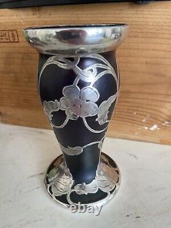 Kralik Loetz Art Nouveau Verre Irisé Vase Superposition Argent Probablement Alvin