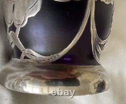 Kralik Loetz Art Nouveau Verre Irisé Vase Superposition Argent Probablement Alvin