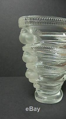 Lalique Clair Et Cristal Givré Saint Marc 6.5 Vase En Verre Art