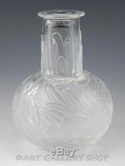 Lalique Framce Cristal Art Verre 5-1 / 8 Petites Plumes Bud Vase Rare