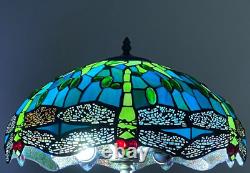 Lampe de plafond de style Tiffany / Lumière verte de Dragonfly Art 16 Abat-jour artisanal Maison