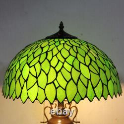 Lampe de table de style Tiffany LED avec abat-jour en verre vert, lampe de bureau, éclairage de chevet