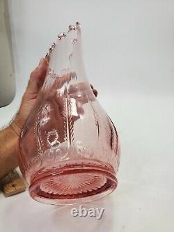 Le Smith Pink Swung Glass Floor Vase MID Century Modern Art