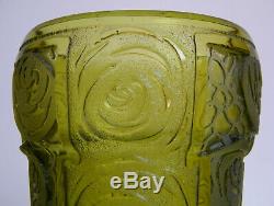 Legras Montjoye Saint Denis Antique Vase Art Déco 1930 Degage Verre Gravé Acide