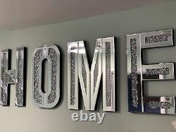 Lettre HOME en miroir de diamant Touch of VogueT avec cristal écrasé miroir diamant