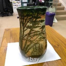 Lionel Pearce Rare Etched Antique Vase En Verre Collectible Vintage C. 1900s
