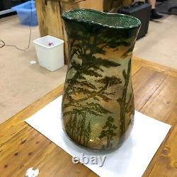 Lionel Pearce Rare Etched Antique Vase En Verre Collectible Vintage C. 1900s