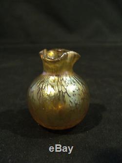 Loetz Art Nouveau Art Verre Artisanal En Verre Vase Miniature
