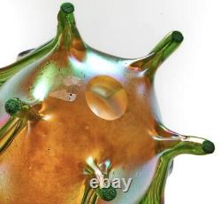Loetz Autriche Candia Silberiris Pied Vase 9.75 Pouce Tall Exquise Art Glass