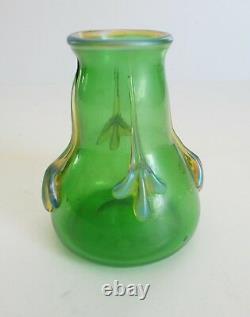Loetz Creta Glatt Vase En Verre D’art, Accents Irisés, Vers 1910