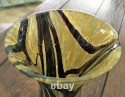 Loetz Kralik Pallme Koenig Burgundy Swirl Sur Gold Art Vase En Verre Ca. 1900