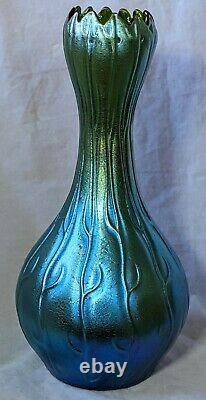 Loetz Neptun 11 Art Nouveau Irisé / Vase De Verre Bohême Déco Pas De Réserve