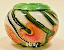 Lotton Studios Jerry Heer Art Glass Vase Signé Daté De 2002