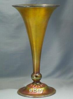 Louis Comfort Tiffany Art Nouveau Favrile Verre Art Trompette Vase Circa 1900