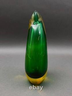 Luigi Onesto Vase en verre d'art Murano Sommerso en forme de goutte d'eau 9 5/8 pouces