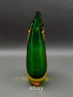 Luigi Onesto Vase en verre d'art Murano Sommerso en forme de goutte d'eau 9 5/8 pouces