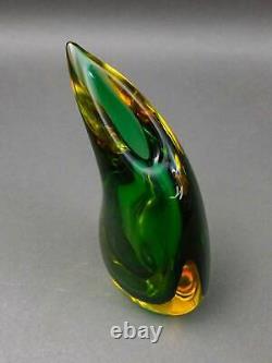 Luigi Onesto Vase en verre d'art Murano Sommerso en forme de goutte d'eau 9 5/8 pouces