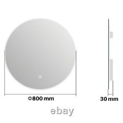 Lumières de miroir de salle de bain LED rond EMKE Miroir de vanité illuminé 50cm 60cm 80cm