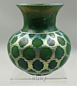 Lundberg Studio Iridescent Art Vase De Panier Indien En Verre Signé- En Date 2005