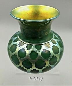 Lundberg Studio Iridescent Art Vase De Panier Indien En Verre Signé- En Date 2005