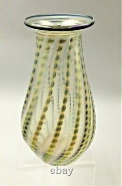 Lundberg Studios Iridescent Art Glass Vase Signé / Daté 2011