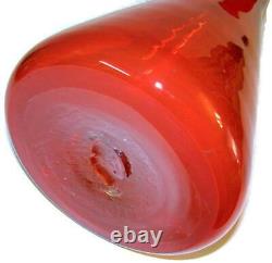 MID Century Blenko Art Glass Husted Tangerine Floor Decanter Vase # 561