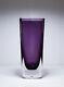 Mid Century Modern Art Glass Upscale Amethyst Couleur Vase Lourd Massif