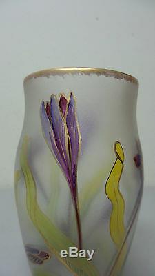Magnifique Vase En Verre Art Bohemian Fritz Heckert Antique, Env. 1890-1900