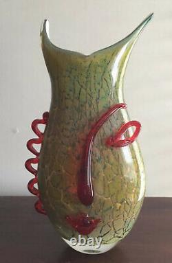 Magnifique Vase En Verre De Style Vintage Murano Picasso