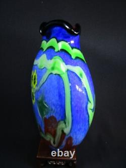 Magnifique grand vase en verre d'art de style Murano pour studio