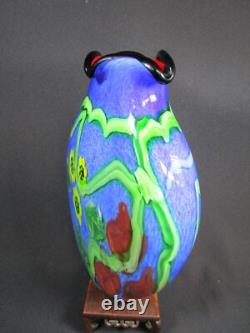 Magnifique grand vase en verre d'art de style Murano pour studio