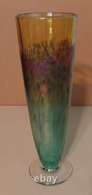 Magnifique vase en verre artistique Robert Held irisé