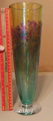 Magnifique vase en verre artistique Robert Held irisé