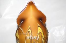 Magnifique vase en verre artistique multicouche signé Essie Zareh de 17 pouces soufflé à la main Baijab