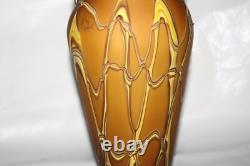 Magnifique vase en verre artistique multicouche signé Essie Zareh de 17 pouces soufflé à la main Baijab