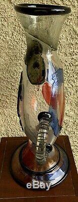 Mario Badioli Murano Art De Verre Visage Vase 22 Style Picasso Signé Avec Le Label