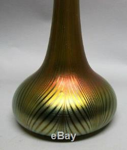 Massif & Rare Iridized 15 Quezal Art Glass Vase De Culture