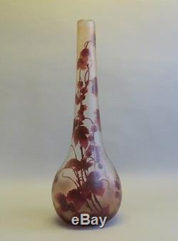 Massive & Rare 25.5 Legras Vase En Verre Camée C. 1920 Français Art Nouveau