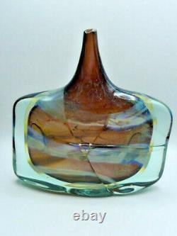 Mdina Malta Glas Vase Michael Harris Art Glass Fish / Axe Head Vase